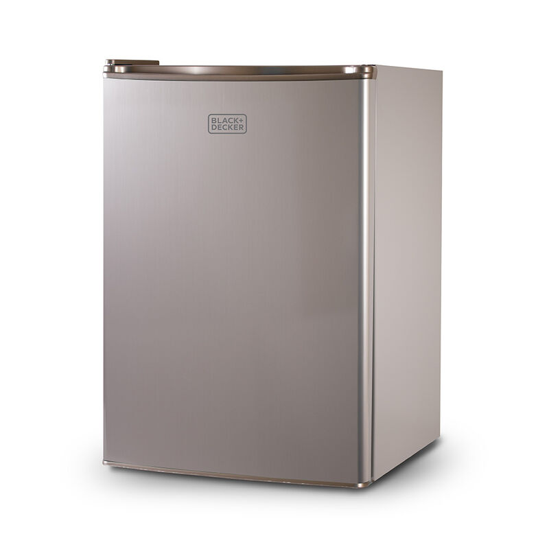 Black+Decker 2.5 cu. ft. Mini Fridge with Freezer, VCM Stainless Look image number 1