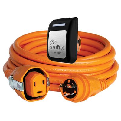 30 Amp Dual Configuration 50' Cordset with Twist-Type Connection and Non-Metallic Inlet, Orange/Black