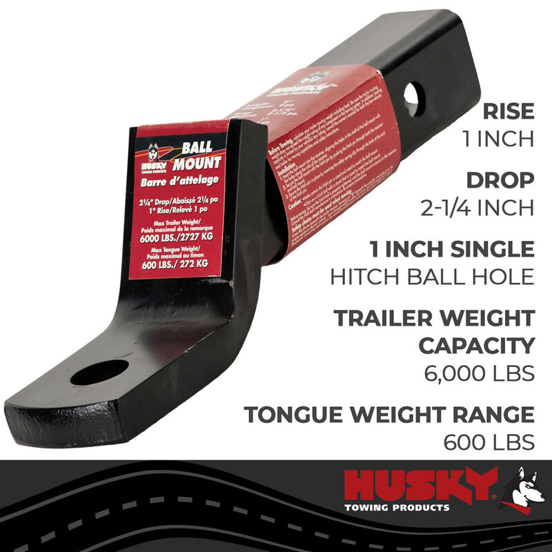 Husky Towing 2 Inch Receiver Trailer Hitch Ball Mount image number 3