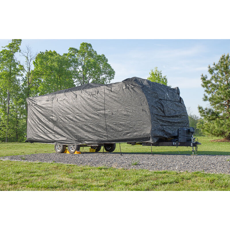 Camco Premium RV Cover, Travel Trailer, 24 to 26-Feet, RV Pattern Design image number 1