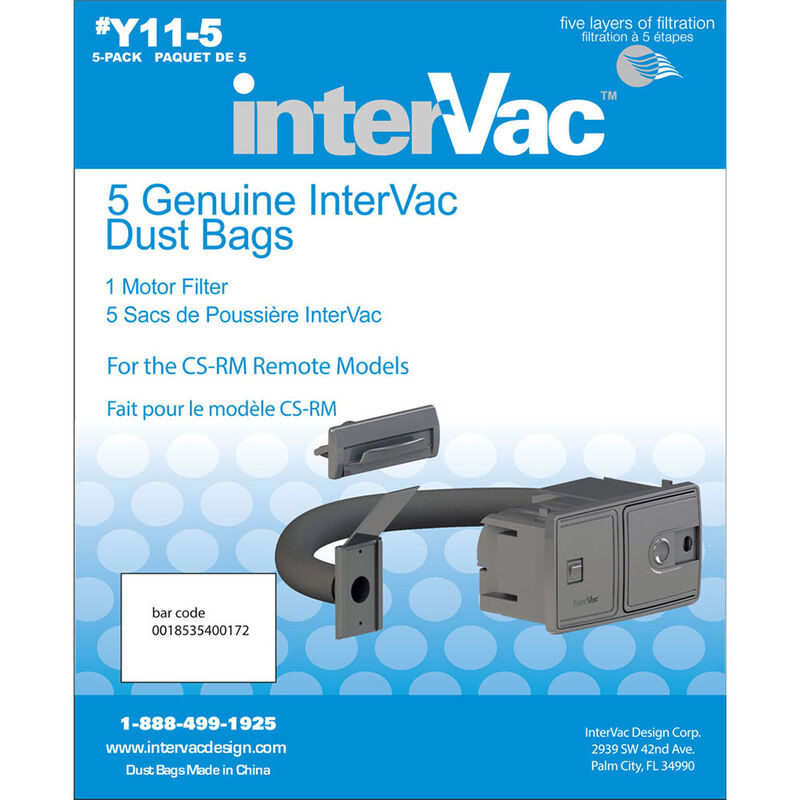 Replacement InterVac Vacuum Dust Bags, 5-pack image number 1