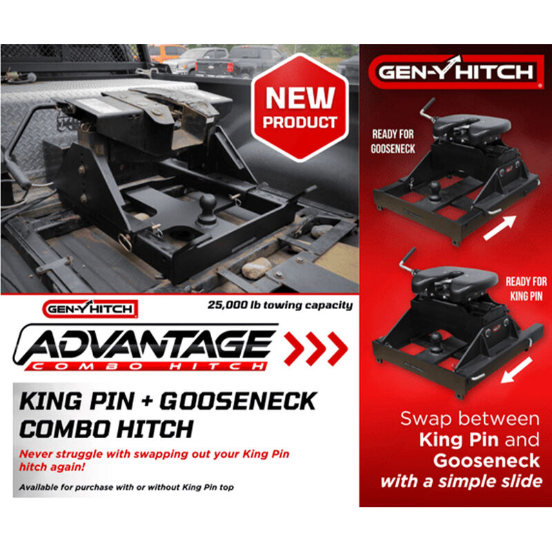 GEN-Y Hitch GH-21202 Advantage King Pin + Gooseneck Combo Hitch, 25K Towing, Fits B&W Patriot 5th Wheel Head image number 5