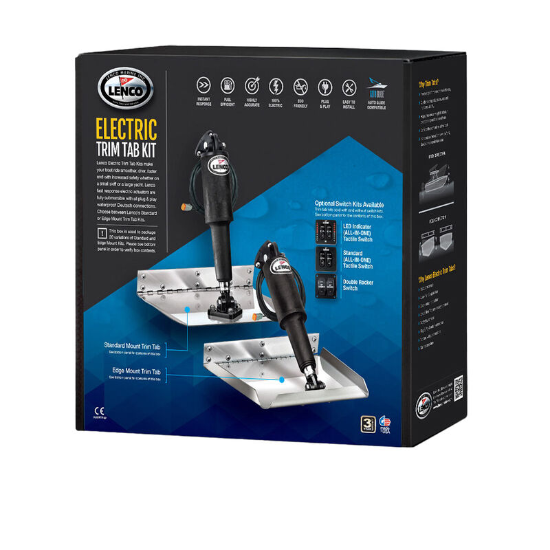 Lenco Edge Mount Trim Tab Kit, 12V image number 6