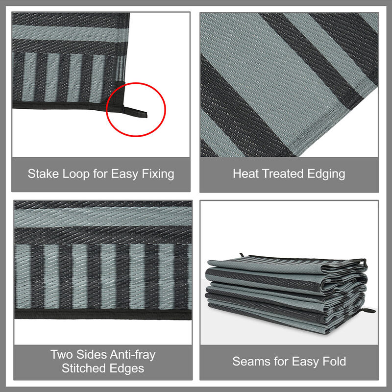 Venture Forward RV Patio Mat w/ Carry Bag, Stripe image number 7