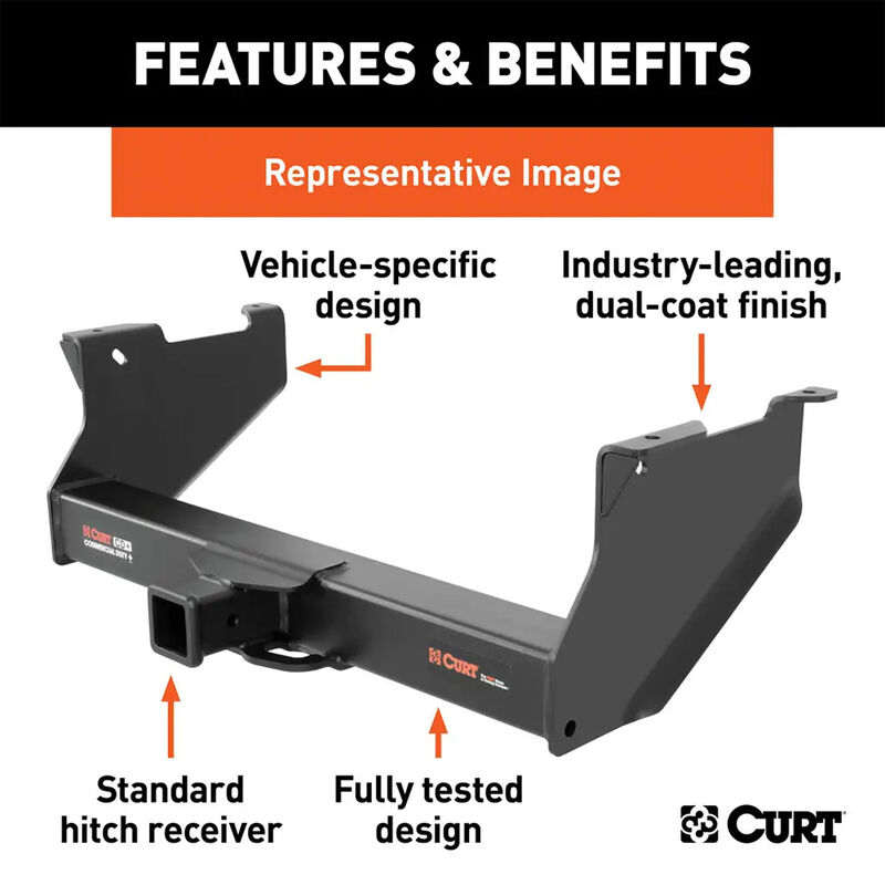 CURT 15800 Commercial-Duty Class 5 Trailer Hitch, 2-1/2" Receiver, Select Chevy, GMC, Dodge, Ram image number 3