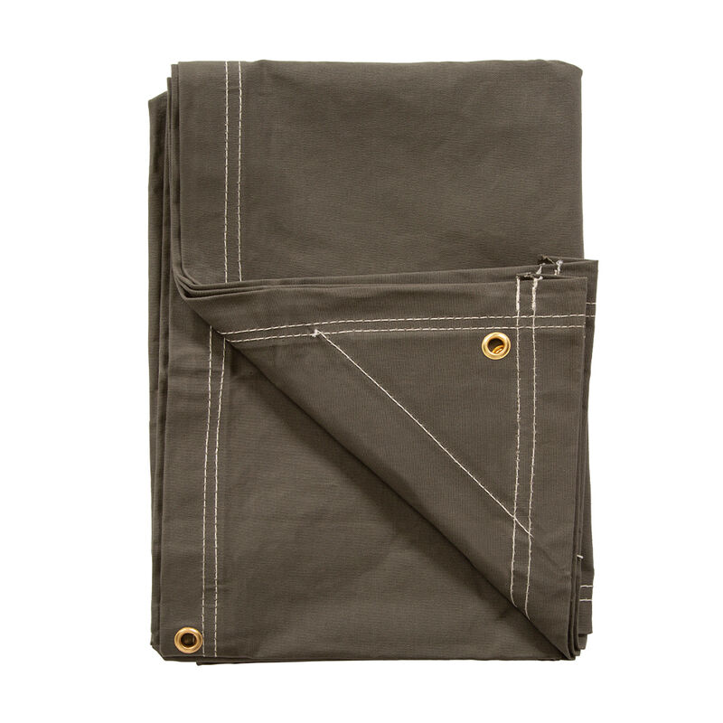 Stansport Heavy-Duty Canvas Tarp, 10' x 12', Olive Drab Green image number 1