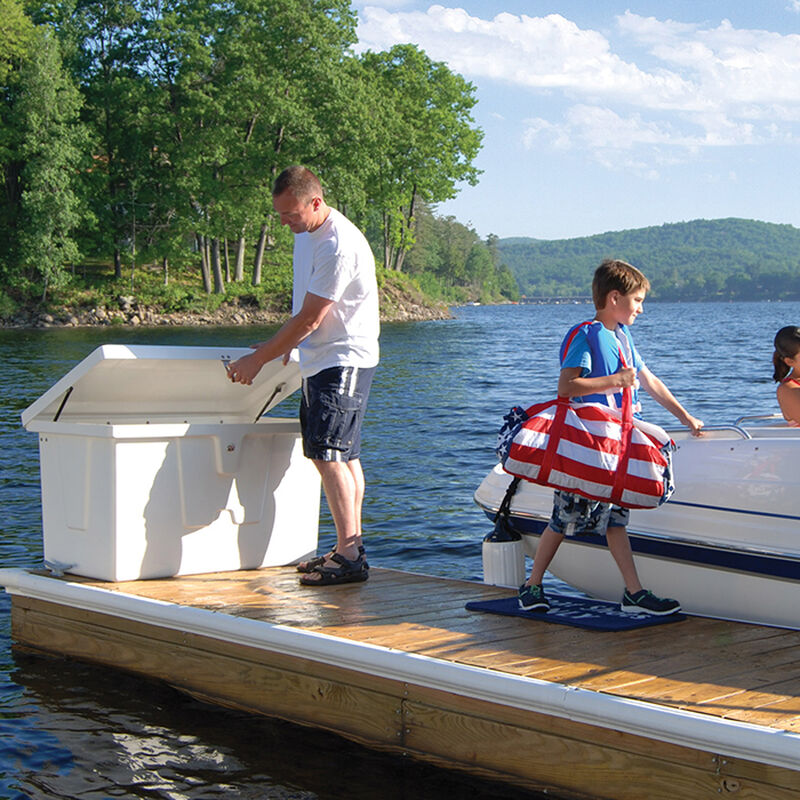 Stow 'N Go Fiberglass Dock Box White Medium Standard (24"H x 72"W x 23"D) image number 2