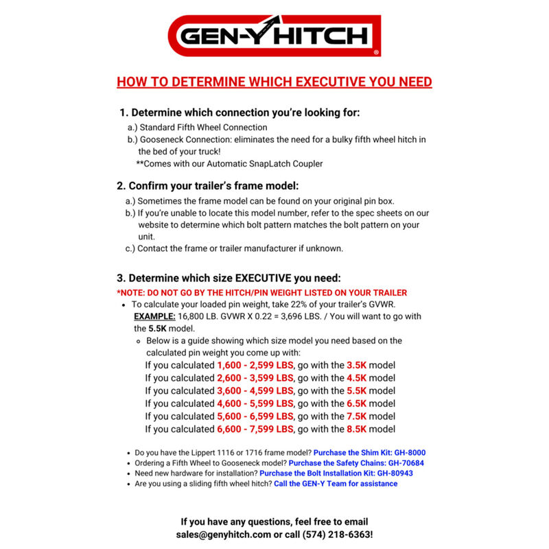 Gen-Y Hitch GH-8076AL Executive Torsion-Flex Rhino SnapLatch Fifth Wheel Pin Box Replacement image number 8