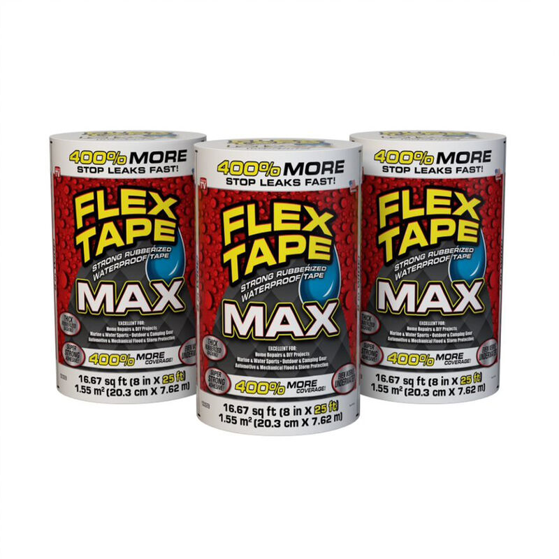Flex Tape MAX Rubberized Waterproof Tape, 8" x 25' Roll, White image number 1