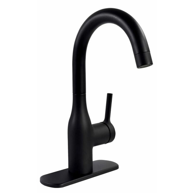 Phoenix Products Premium Slimline Single Handle Bar/Lavatory Faucet - Black image number 1