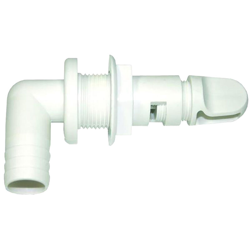 T-H Marine Aerator Spray Head, 3/4" Barbed 90&deg; Head with Shut-Off Valve, White image number 1