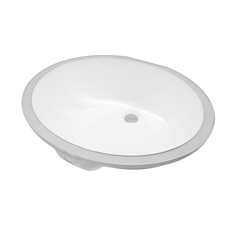 A&E Bath and Shower Sulu Ceramic Under-Mount Oval Bathroom Sink image number 1