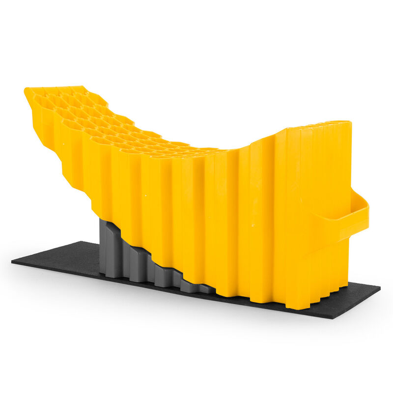 Camco Curved Trailer Aid w/ Chock and Pad - Yellow image number 1