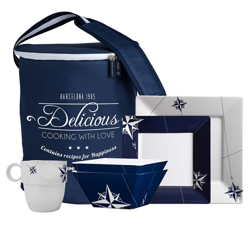 Northwind 24 Piece Square Tableware Set & Basket, Service for 6 image number 1