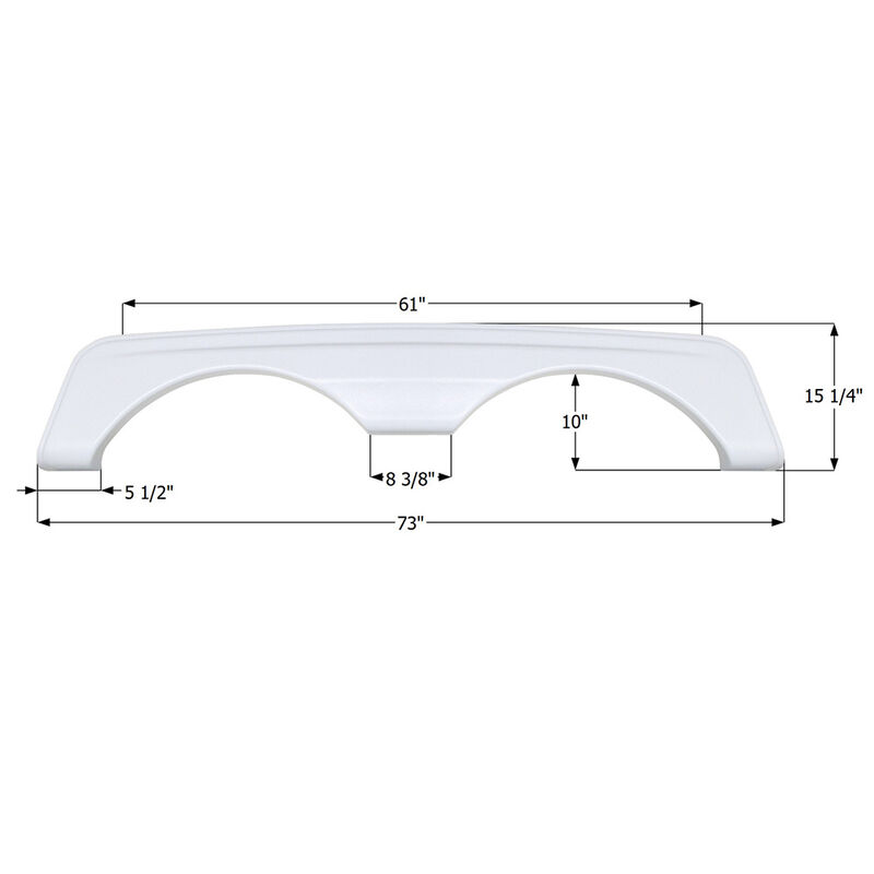 Fleetwood FS5808 REV Tandem Fender Skirt, Polar White image number 2