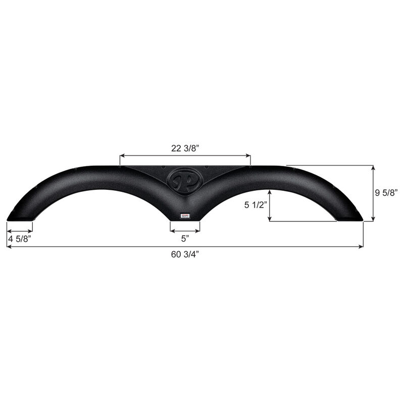 Palomino FS6193 Tandem Axle Fender Skirt, Black image number 2