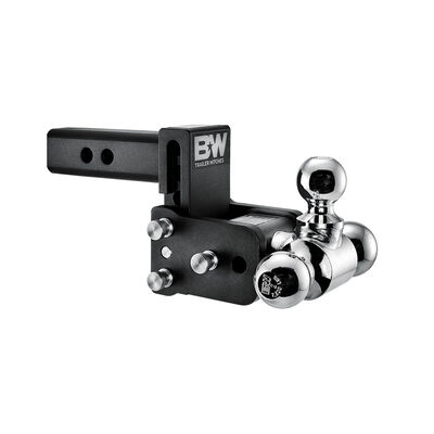 B&W Trailer Hitches TS10047B Tow & Stow Tri-Ball Mount with 3" Drop