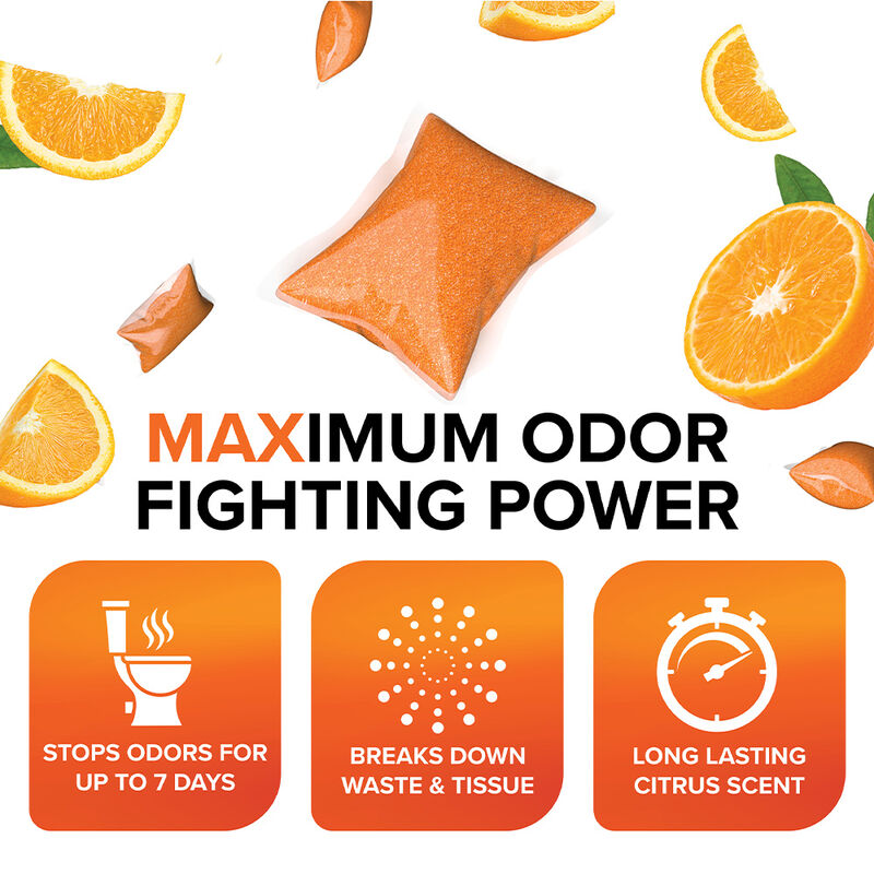 Camco TST MAX RV Toilet Treatment, Citrus Scent, 30 Drop-Ins image number 4