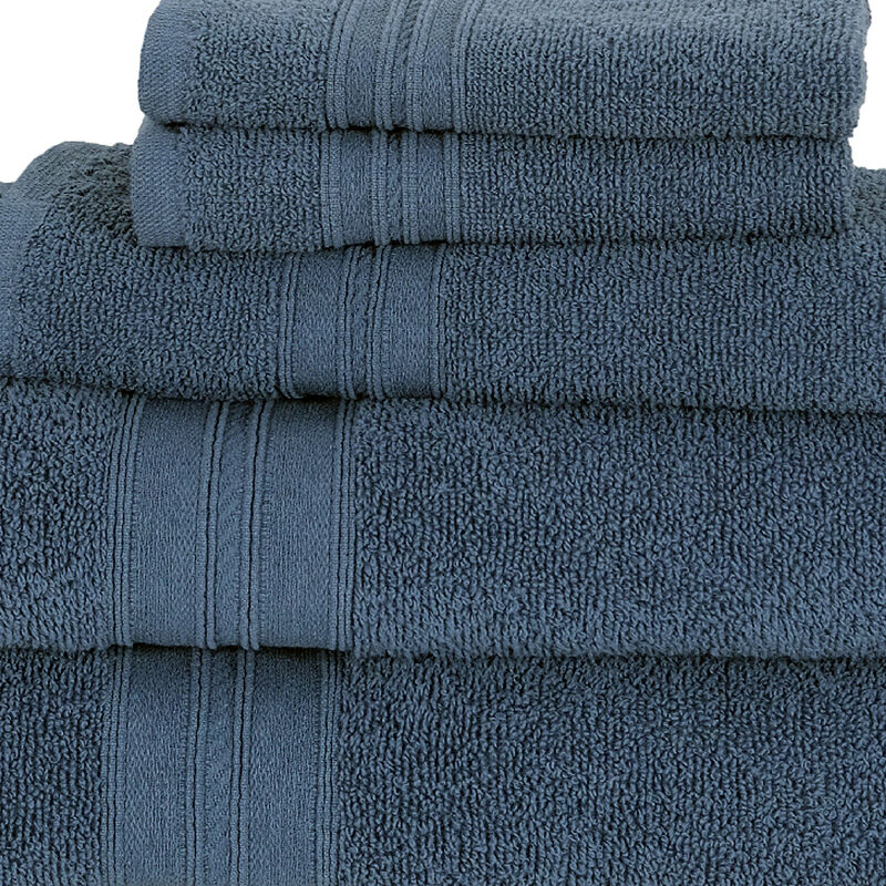 Enclave 5-Piece Turkish Cotton Towel Set, Navy image number 2