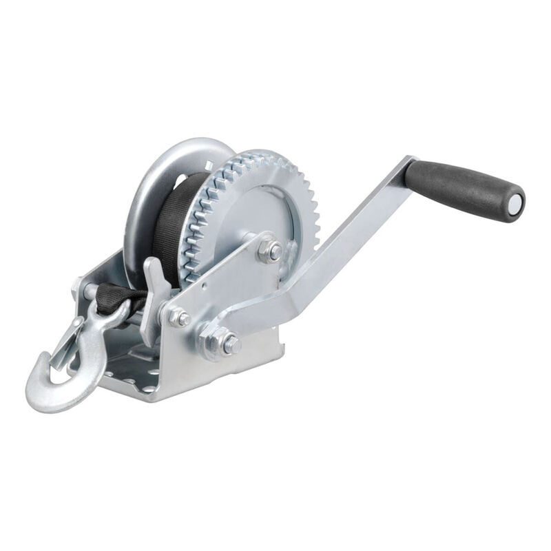 CURT 29435 1400-lb. Hand Crank Winch with 20' Strap image number 1