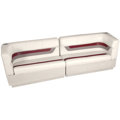 Designer Pontoon Furniture - Traditional Rear Package, Platinum/Dark Red/Mocha