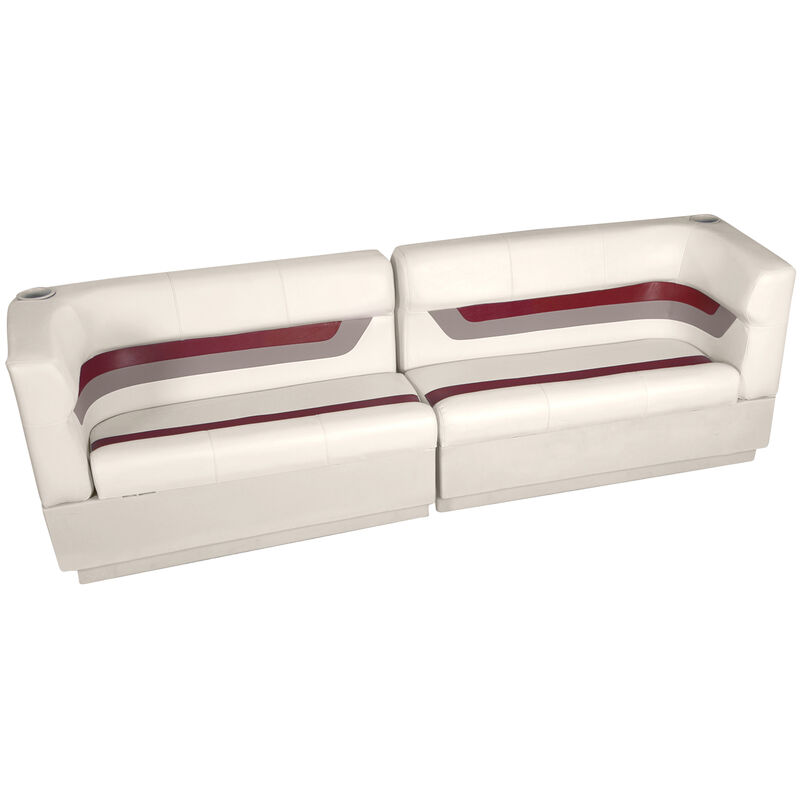 Designer Pontoon Furniture - Traditional Rear Package, Platinum/Dark Red/Mocha image number 1