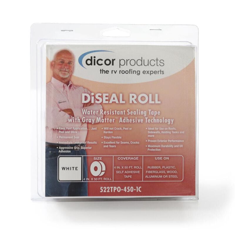 Dicor Seal-Tite Sealing Tape, 4&rdquo; x 50&rsquo; Roll, White image number 3