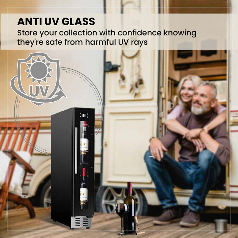 Equator 9-Bottle Wine Cooler Refrigerator w/7 LED Light Freestanding/Built, Single Temperature Reversible Door, Red image number 15