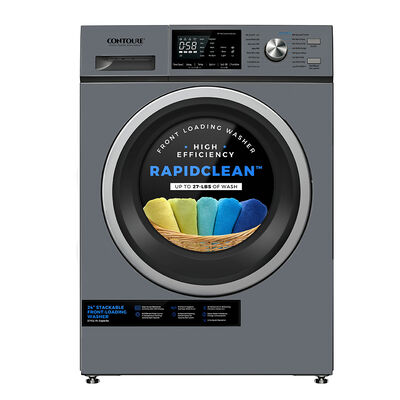 CONTOURE 24" 2.7 cu.ft. High-Efficiency Stackable Front-Load Washer, Titanium