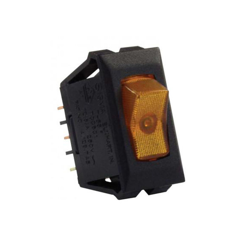 JR Products 12555 Amber/Black SPST Illuminated On/Off Switch image number 1