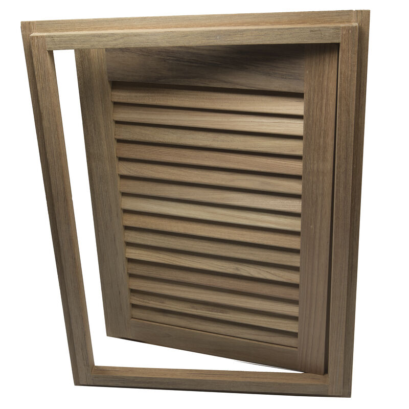 Whitecap Teak 15" x 20" Louvered Door & Frame, Right-Hand Opening image number 3