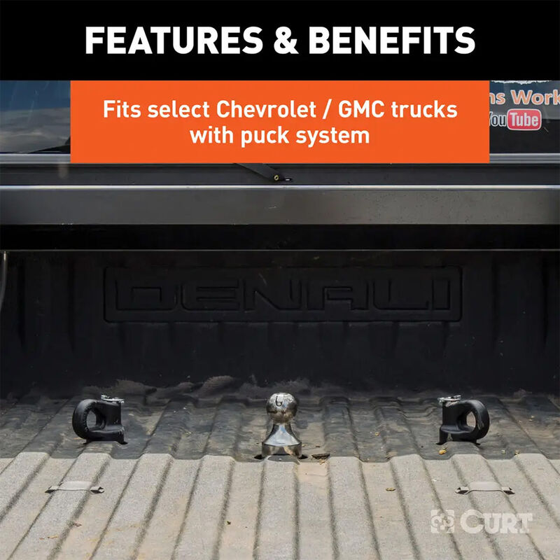 CURT 60639 OEM Puck System 2-5/16" Ball Gooseneck Kit, Chevrolet, Ford, GMC, Nissan image number 2