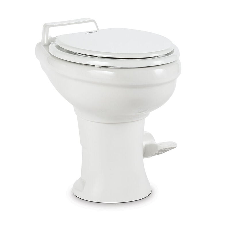 Dometic 320 Series Standard Height Gravity RV Toilet with Elongated Ceramic Bowl image number 1