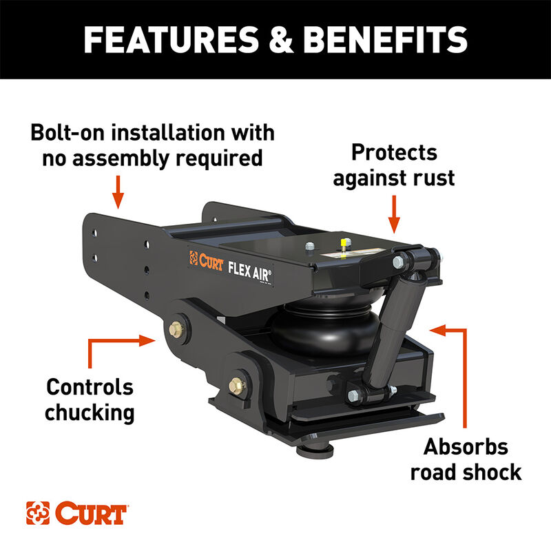 CURT L05 Flex Air Pin Box, 18,000 lbs. image number 2