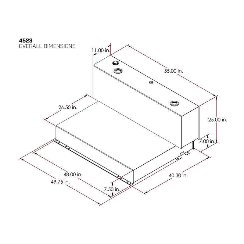 Vector 4523 Pro Series 102-Gallon LT-Shaped Diesel Transfer Tank, Textured Black image number 3