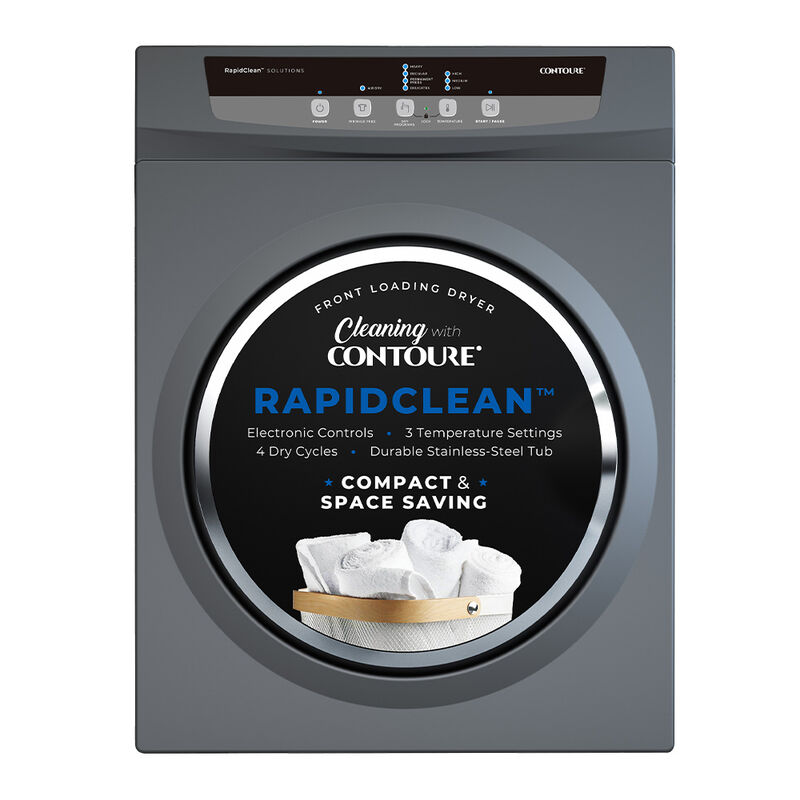 CONTOURE 24" Stackable Front-Load Electric Dryer, Titanium image number 1