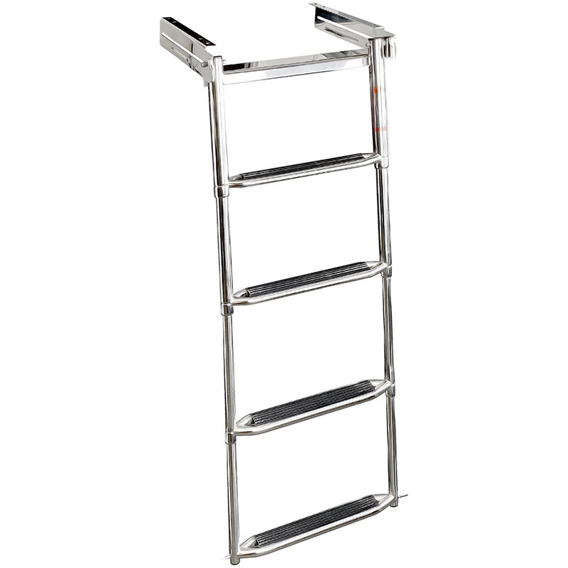Overton's Slide-in 4 Step Telescopic Stainless Steel Swim Platform Ladder image number 1