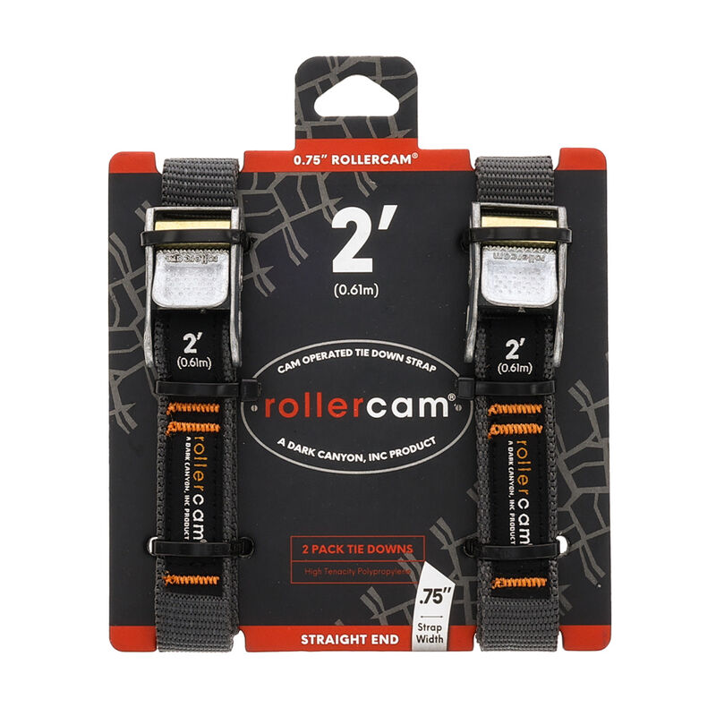 Rollercam Straight End 0.75" Wide Tie-Downs, 2' Long, Set of 2 image number 1