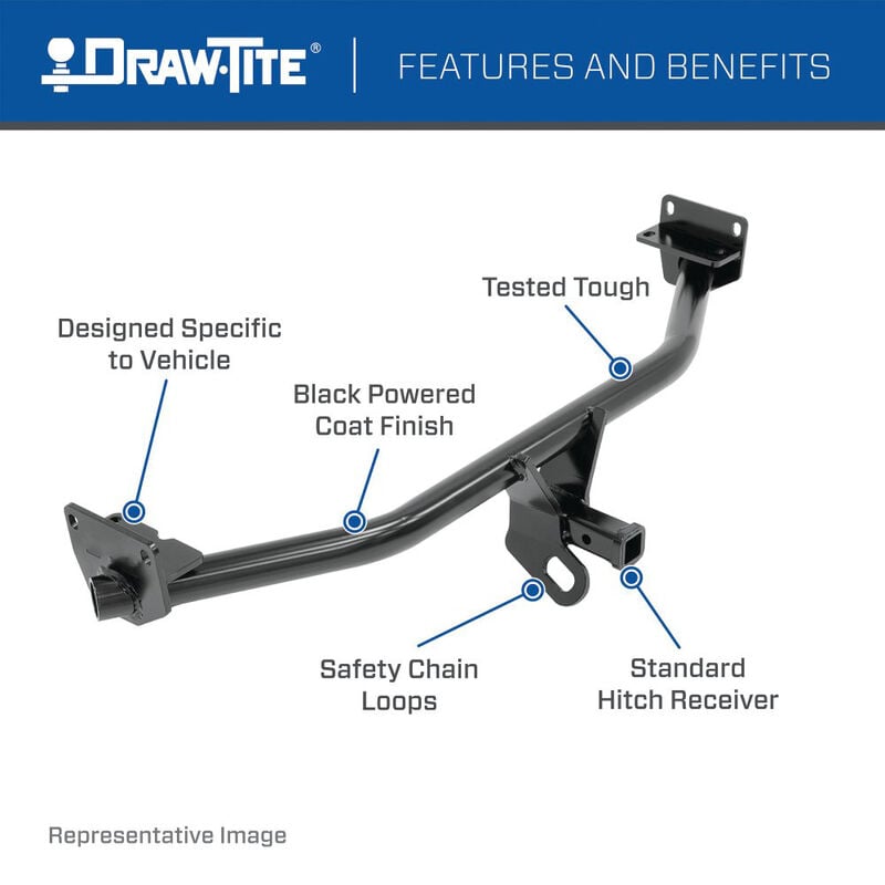DRAW-TITE Class 2 Trailer Hitch, 1-1/4" Square Receiver, Subaru Forester image number 3
