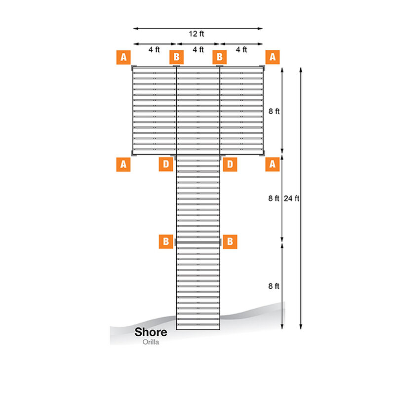 Tommy Docks 24' Platform-Style Aluminum Frame With Composite Decking Complete Dock Package - Ridgeway Gray image number 3