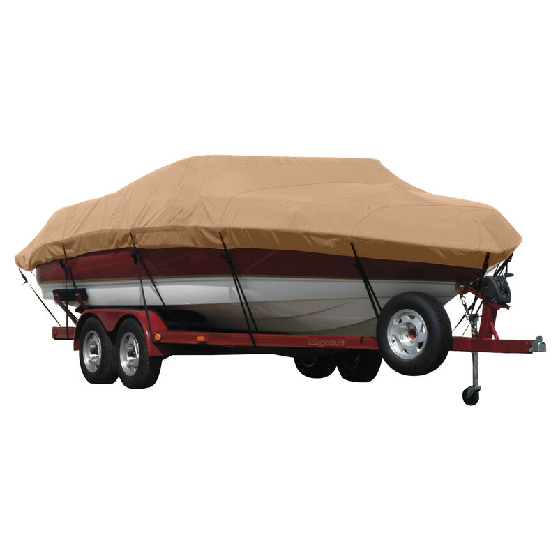 Exact Fit Covermate Sunbrella Boat Cover for Lund 1700 Pro Sport 1700 Pro Sport Fish&Ski No Trolling Motor W/Felt Hemline O/B. Beige image number 1