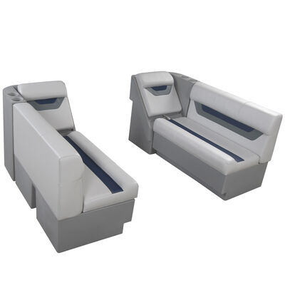Designer Pontoon Furniture - 54" Front Lounge Package, Sky Gray/Navy