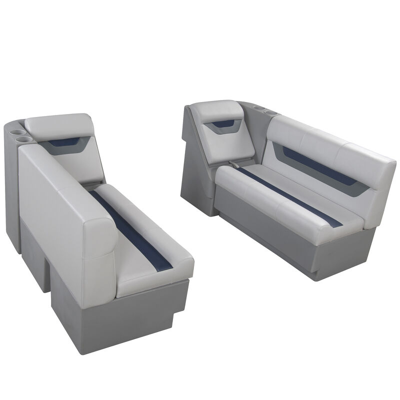 Designer Pontoon Furniture - 54" Front Lounge Package, Sky Gray/Navy image number 1