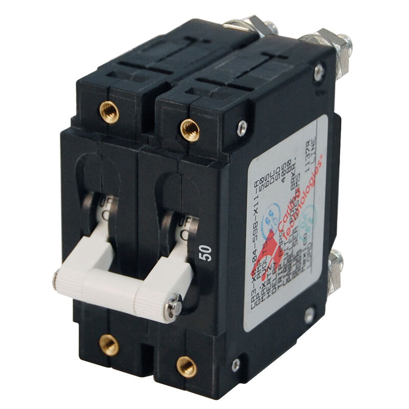 Blue Sea AC Circuit Breaker C-Series Toggle Switch, Double Pole, 50A image number 1