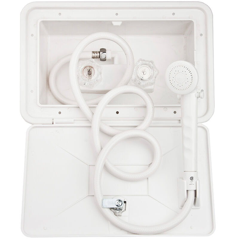 Dura Faucet RV Exterior Shower Box Kit, White image number 1