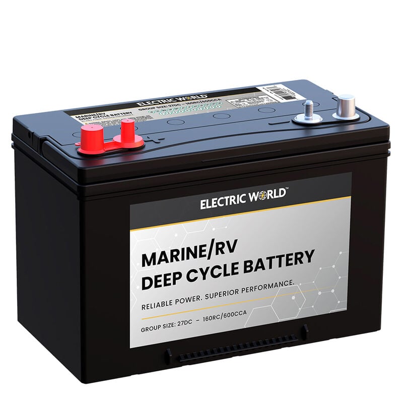 Electric World Marine / RV 12V Deep Cycle Battery, Group 27DC image number 1