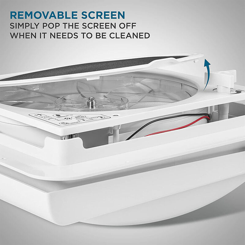 Hike Crew 11" RV Roof Vent Fan with LED Light and Remote, 6-Speed, Smoked Lid image number 3