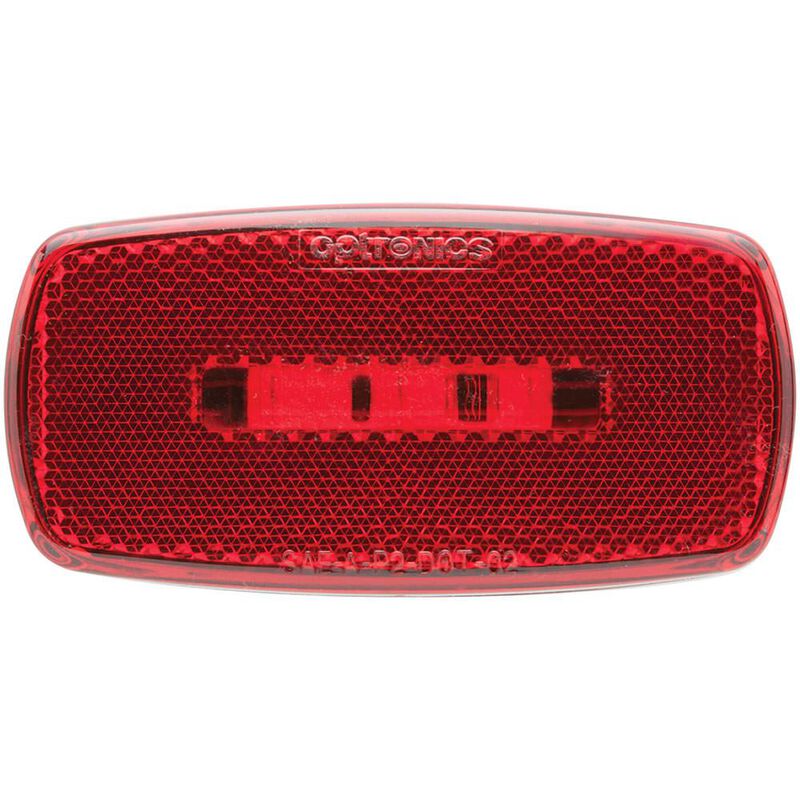 Oval LED Clearance/Marker Light; Replaceable Lens; Fleet Count; Black Base; Red image number 1