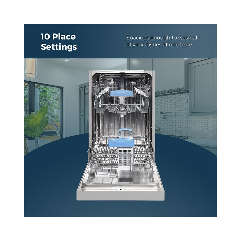 Equator 18" Built in Dishwasher 10 Place Setting 8 Wash programs half Load Sensor Wash 110V Energy Star Rated in Black image number 4