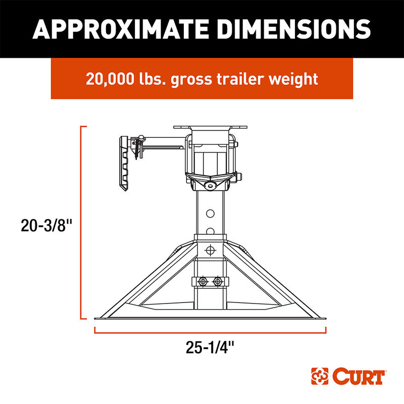 Curt 16602 Crosswing Lightweight 5th Wheel Hitch for Gooseneck Hitch, 20K image number 2